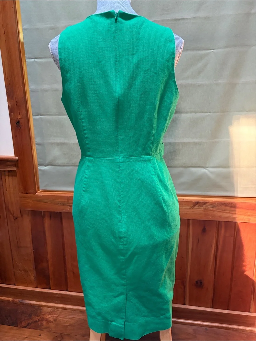 J. Crew Bright Kelly Green Sleeveless Sheath Dress